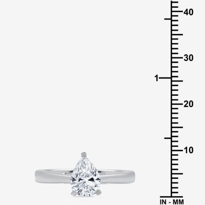 (G / Si1-Si2) Womens 1 1/4 CT. T.W. Lab Grown White Diamond Sterling Silver Pear Solitaire Bridal Set