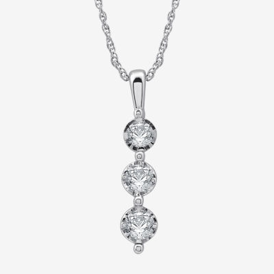 Womens 1/2 CT. T.W. Lab Grown White Diamond Sterling Silver 18 Inch Pendant Necklace