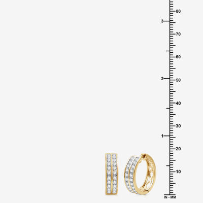 1 CT. T.W. Lab Grown White Diamond 14K Gold Over Silver Sterling Silver 17.9mm Hoop Earrings