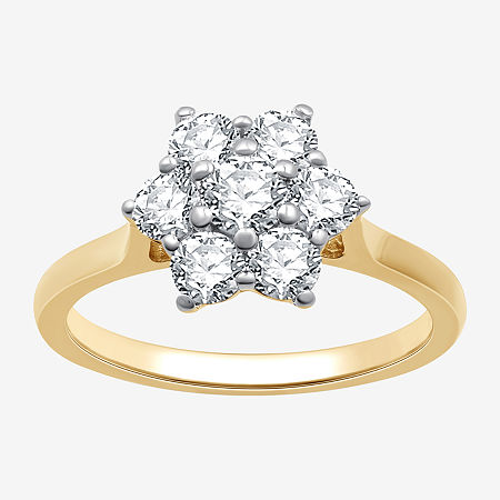 Womens 1 CT. T.W. Lab Grown White Diamond 14K Gold Over Silver Sterling Silver Cocktail Ring, 6