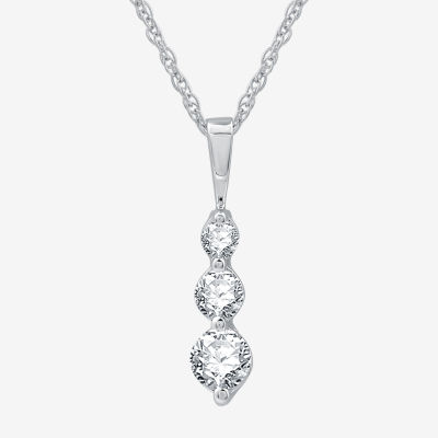 Womens 1/ CT. T.W. Lab Grown White Diamond Sterling Silver Pendant Necklaces