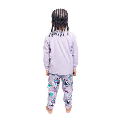 Toddler Girls Velour Crew Neck Long Sleeve 2-pc. Pajama Sets