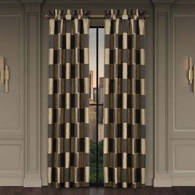 Queen Street Benton Bronze Rod Pocket Blackout Set of 2 Curtain Panel