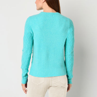 St. John's Bay Womens Crew Neck Long Sleeve Pullover Sweater