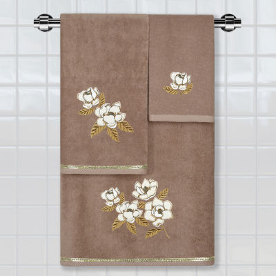 Linum Home Textiles Maggie 2-pc. Embellished Floral Bath Towel