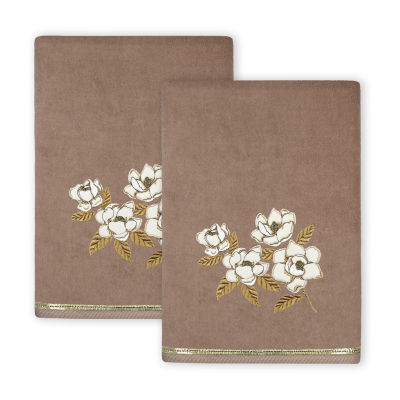 Linum Home Textiles Maggie 2-pc. Embellished Floral Bath Towel