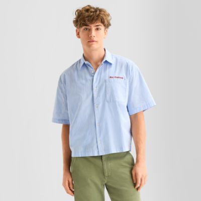 Arizona Mens Short Sleeve Relaxed Fit Button-Down Shirt