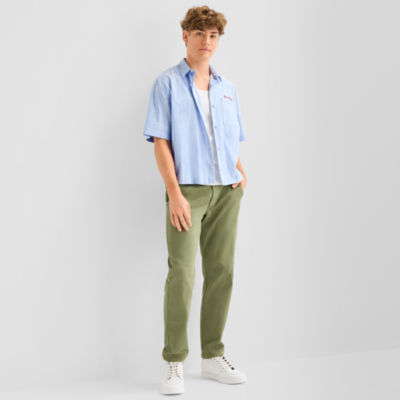 Arizona Mens Short Sleeve Relaxed Fit Button-Down Shirt