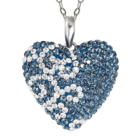 Montana Blue Crystal Heart Pendant Necklace