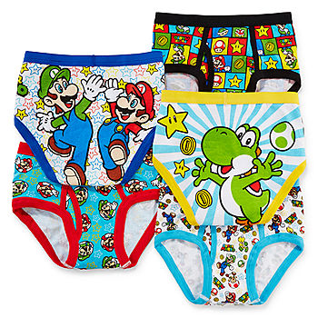 Super Mario Boys 2 Pack Multi Color Athletic Boxer Briefs Size 6 8