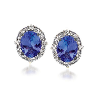 Le Vian® Grand Sample Sale™ Blueberry Tanzanite®  & Vanilla Diamonds® Earrings set in 14K Vanilla Gold®