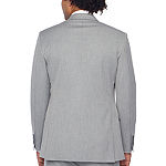 J.Ferrar 360 Stretch Light Gray Texture Mens Slim Fit Suit Jacket