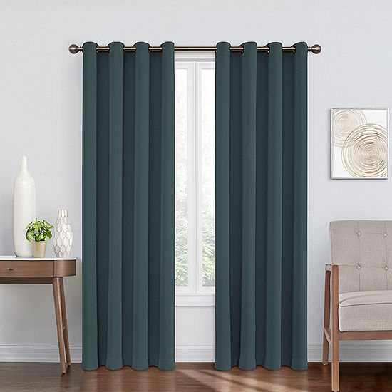 Eclipse Round And Round Woven Blackout Grommet Top Single Curtain Panel