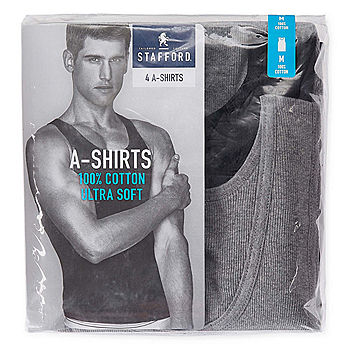 Men’s 3 Pack Tank Top A Shirt–100% Cotton Ribbed Undershirt Tee–Assorted &  Sleeveless (Gray, X-Large)