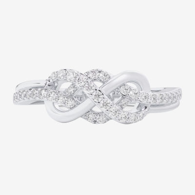 (G-H / Si1-Si2) Womens 1/5 CT. Lab Grown White Diamond 10K Gold Infinity Bypass  Cocktail Ring