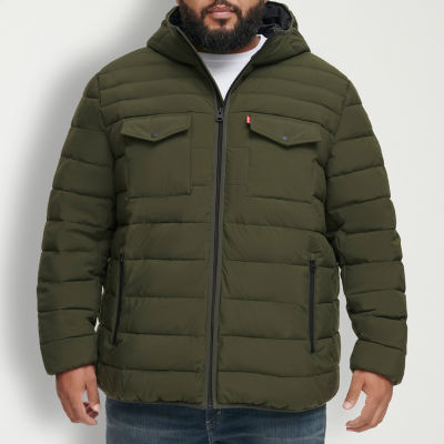 Levi's Stretch Mens Big and Tall Water Resistant Lined Midweight Puffer Jacket