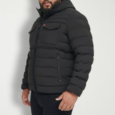 Levi's Stretch Mens Big and Tall Lined Water Resistant Midweight Puffer Jacket