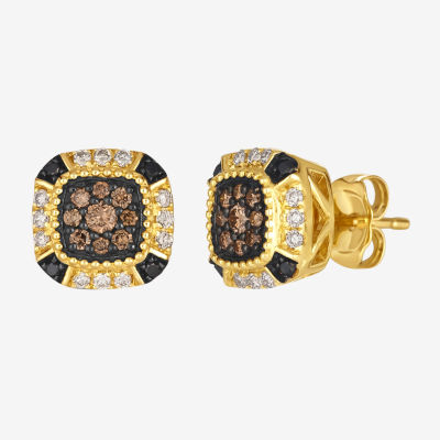 Le Vian® Earrings featuring 1/5 cts. Chocolate Diamonds®  1/6 cts. Nude Diamonds™  1/20 cts. Blackberry Diamonds®  set in 14K Honey Gold™