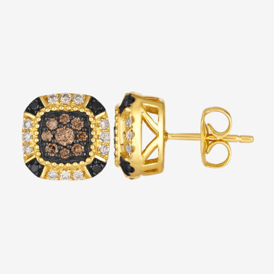 Le Vian® Earrings featuring 1/5 CT. Chocolate Diamonds® 1/6 CT. Nude Diamonds™ 1/20 CT. Blackberry Diamonds®set in 14K Honey Gold™