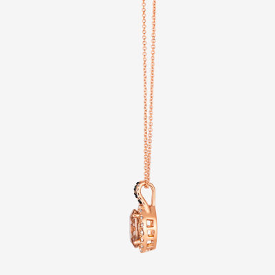 Le Vian® Pendant featuring 1 1/3 cts. Peach Morganite™, 1/20 cts. Chocolate Diamonds® , 1/4 cts. Nude Diamonds™  set in 14K Strawberry Gold®