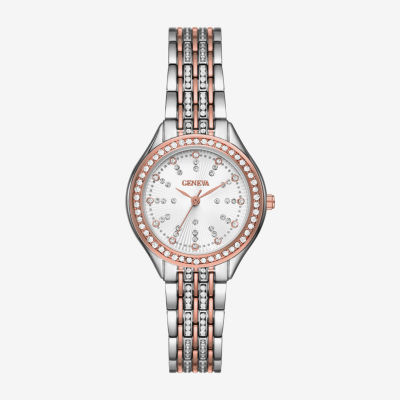 Geneva Geneva Ladies Womens Crystal Accent Silver Tone Bracelet Watch Fmdjm286