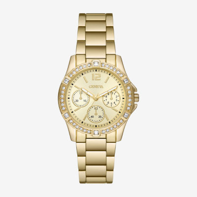 Geneva Womens Crystal Accent Gold Tone Bracelet Watch Fmdjm288