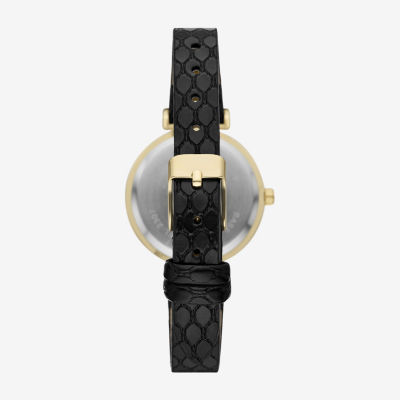 Womens Crystal Accent Black Strap Watch Fmdjo294