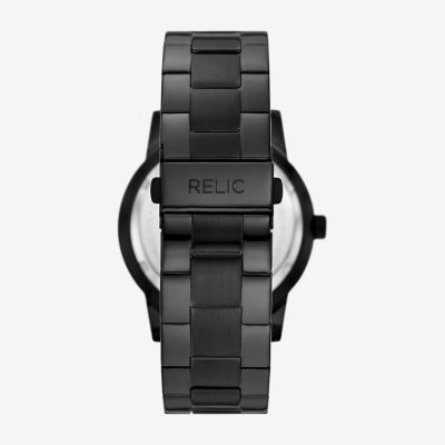 Relic By Fossil Mens Black Stainless Steel Bracelet Watch Zr16020