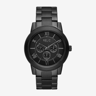 Relic By Fossil Mens Black Stainless Steel Bracelet Watch Zr16020