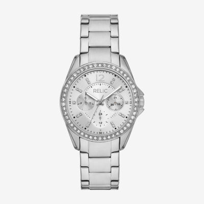 Relic By Fossil Womens Silver Tone Stainless Steel Bracelet Watch Zr16024