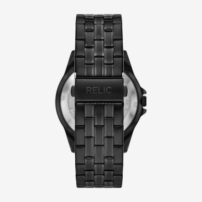 Relic By Fossil Mens Black Stainless Steel Bracelet Watch Zr77336