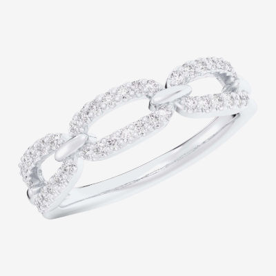 (G-H / Si1-Si2) Womens 1/4 CT. T.W. Lab Grown White Diamond 10K Gold Cocktail Ring