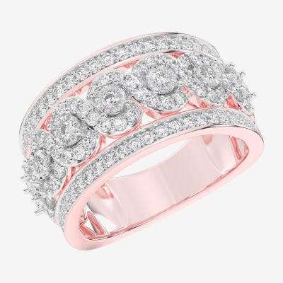 (G-H / Si1-Si2) Womens 1 CT. T.W. Lab Grown White Diamond 10K Rose Gold Band