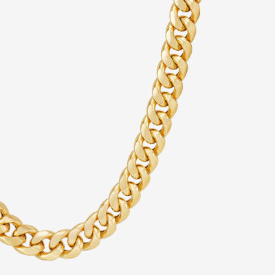 Made in Italy 10K Gold Inch Hollow Curb Chain Necklace