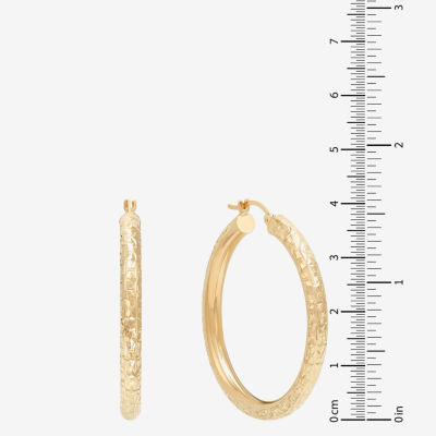 14K Gold 40mm Round Hoop Earrings