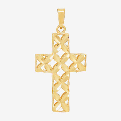 Womens 10K Gold Cross Pendant