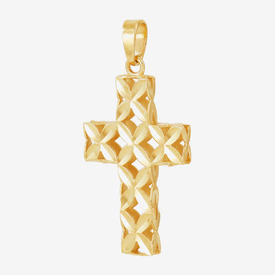 Womens 10K Gold Cross Pendant