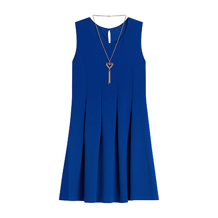 Knit Works Big Girls Sleeveless A-Line Dress, 14.5 Plus, Blue