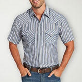Wrangler Checotah Mens Classic Fit Long Sleeve Striped Button-Down Shirt