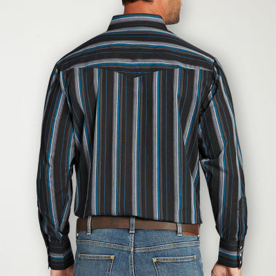 Ely Cattleman Stripe Big and Tall Mens Long Sleeve Western Shirt