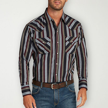 Ely Cattleman Stripe Mens Long Sleeve Western Shirt, Xx-large, Red
