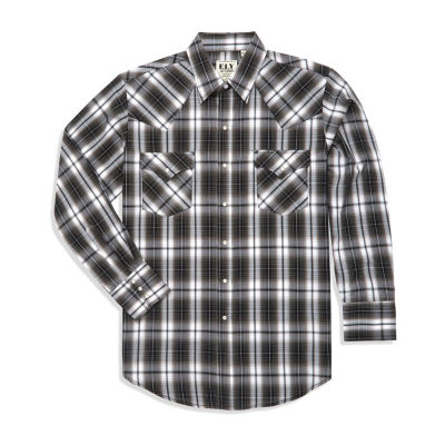 Ely Cattleman Plaid Mens Long Sleeve Western Shirt