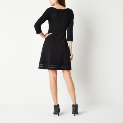 Jessica Howard Womens 3/4 Sleeve Sweater Dress