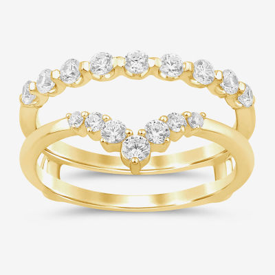 (I / Si2) Womens 5/8 CT. T.W. Lab Grown White Diamond 14K Gold Ring Guard