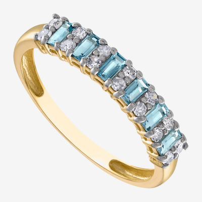 2.5MM 1/5 CT. T.W. Genuine Blue Topaz 10K Gold Band