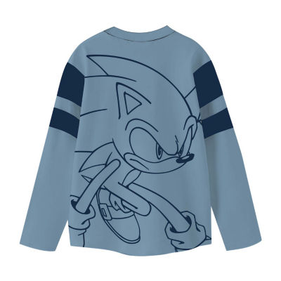 Little & Big Boys Crew Neck Long Sleeve Sonic the Hedgehog Graphic T-Shirt