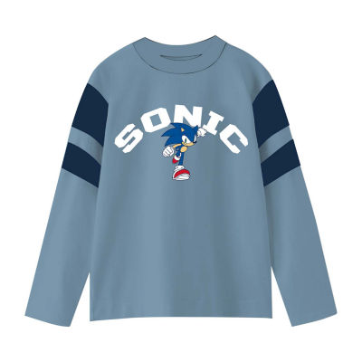 Little & Big Boys Crew Neck Long Sleeve Sonic the Hedgehog Graphic T-Shirt