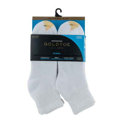 Gold Toe Athletic Sport 6 Pair Big and Tall Quarter Ankle Socks Mens