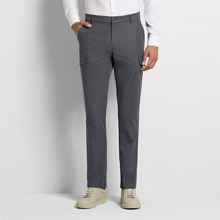 Van Heusen Mens Regular Fit Cargo Pant, 40 30, Gray