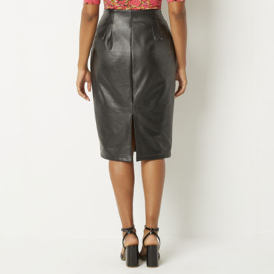 Bold Elements Womens High Rise Midi Pencil Skirt